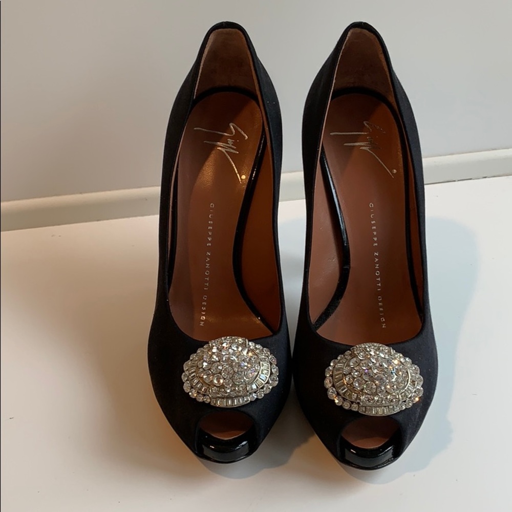 Black Giuseppe Zanotti sateen shoes